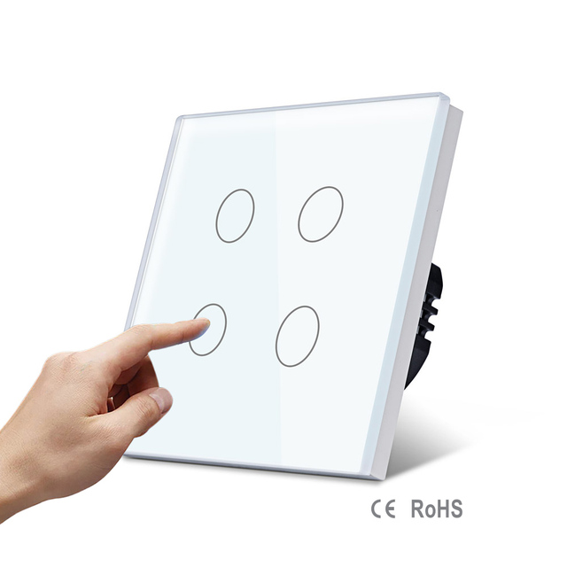 TAWOIA 4mm Thickness Wall Switch Panel Only Touch Glass Plate Screen Switch Panel With Metal Bracket Glass Screen Touch Panel