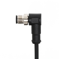 Connecteur d'aviation KRONZ M12 mâle 4 broches à angle droit, pré-assemblé, câble PVC blindé de 5 m, étanche IP67 pour l'automatisation industrielle