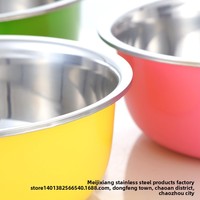 Ensemble de bols colorés de bocal d'assaisonnement à bord inversé en acier inoxydable épaissi du fabricant Yolecen-trois ou cinq pièces