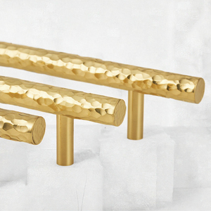El işi dövülmüş katı pirinç Modern çekme kolu mobilya kapı donanım dekoratif dolapları mutfak Dresser kullanım kolu - Product Image 6