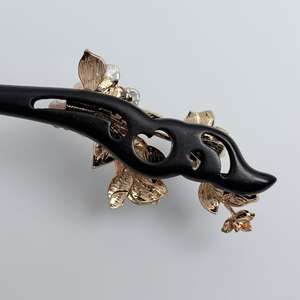 กิ๊บติดผมไม้มะเกลือลายขนนกคิงฟิชเชอร์แบบดั้งเดิม |   เครื่องมือสุดยอดสำหรับการจัดแต่งทรงผมทรงกิ๊บแบบกี่เพ้าในสไตล์ความงามแบบจีนสมัยใหม่ - Product Image 3