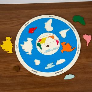 Jouets éducatifs précoces, carte d'apprentissage en bois, enseignement Montessori, puzzle des sept continents - Product Image 3