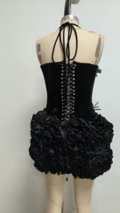 High Quality Hot Fashion Women Sexy High <b>Waist</b> Flower Beaded Bandage Two Pieces Dress Set - Product Image 3