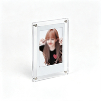 Acrilique double face de 3 pouces pour cadre photo aimanté, autocollant magnétique transparent pour réfrigérateur, pour photos instantanées et décoration de bureau