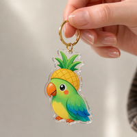 Porte-clés en plastique acrylique personnalisés imprimés en gros, breloques de dessin animé, support de pin's, époxy transparent, légers et étanches