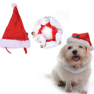 Pakaian Anjing Peliharaan untuk Halloween, Perlengkapan Dekorasi, Kerah Pita Warna-warni, Topi dan Syal Natal untuk Anjing - Product Image 1