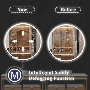 <span class=keywords><strong>Espejo</strong></span> de <span class=keywords><strong>Baño</strong></span> Inteligente LED <span class=keywords><strong>Redondo</strong></span> Moderno, Montado en la Pared, con Pantalla Táctil de <span class=keywords><strong>80</strong></span> <span class=keywords><strong>cm</strong></span>, Retroiluminado, Iluminado y con Intensidad Regulable - Product Image 3