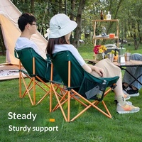 Chaise pliante portable en acier pour l'extérieur, dossier épaissi, siège rembourré pour le camping, la plage, le pique-nique et les activités de plein air