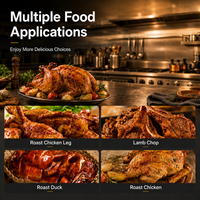Four à rôtir poulets à grande capacité, électrique et à gaz, en acier inoxydable, pour restaurants et rôtissoires commerciales