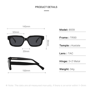 Gafas de sol polarizadas cuadradas TR90 de nuevo diseño Vintage para hombre, montura de acetato gris, Producto popular de alta calidad y superventas - Product Image 4