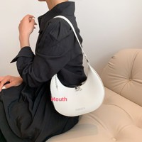 Sac à main demi-lune tendance pour femme, best-seller 2026, sac sous le bras de haute qualité, bandoulière unique, en PU avec fermeture éclair