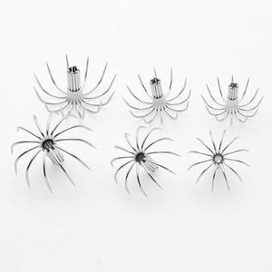 Hameçons à ardillons en acier inoxydable pour la pêche en eau salée, adaptés aux prises telles que les crevettes, les poulpes et les calmars - Product Image 1