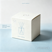 Kotak Kado Kertas Persegi Lipat Khusus untuk Reed Diffuser, Kemasan Pewangi Rumah