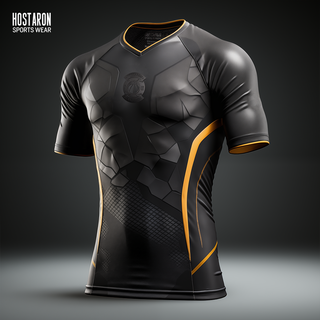 Football Kit In Black Color Soccer Tshirt Design Uniform Set Of