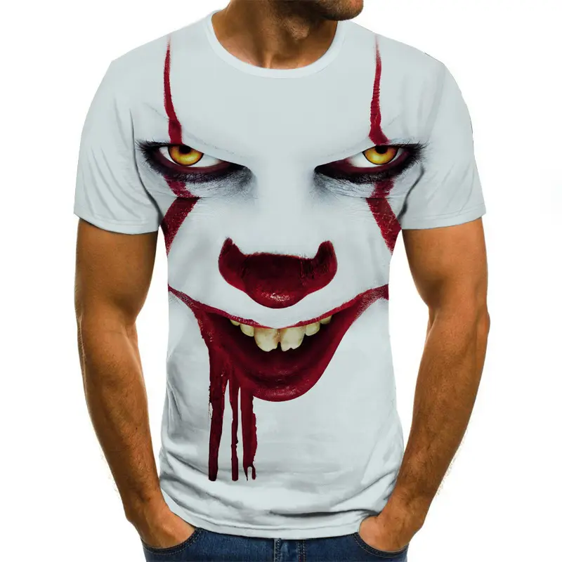 Horror Movie Scary Terrifier 2 Art The Clown Sunflower Sunglasses Horror Movie Cotton Tops Vintage Short Sleeve 4XL 5XL T-Shirt