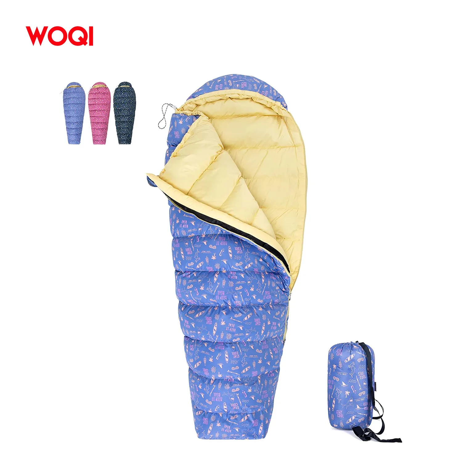 WOQI Children's Sleeping Bag Outdoor Camping Tourism Lightweight Sleeping Bag Suitable for Boys and Girls with Backpack Bags