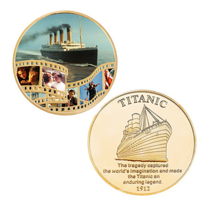 5 Películas Americanas: Monedas <span class=keywords><strong>de</strong></span> Oro <span class=keywords><strong>de</strong></span> Titanic. Monedas Conmemorativas <span class=keywords><strong>de</strong></span> Personajes <span class=keywords><strong>de</strong></span> Películas. Perfecto para coleccionar o regalar. - Product Image 2