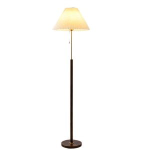 Pleated <b>Floor</b> Lamp Walnut Wood Color Led Light Warm Light Home Living Room Bedroom <b>Sofa</b> Bedside Standing Lamp - Product Image 5