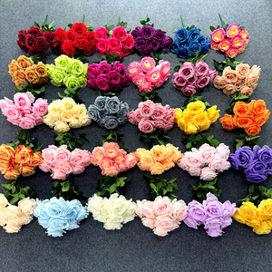 Handgefertigter Simulierter Seidenrosenstrauß - 9 Köpfe <span class=keywords><strong>Anna</strong></span> Rose Modernes Design Modische Wasserfeste FANCY Marke für Hochzeiten & Geburtstage - Product Image 1
