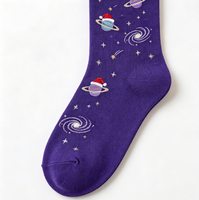 Chaussettes en coton à motif de gnome de Noël, antidérapantes et extensibles, design amusant, cadeaux de fête, boîte cadeau OEM
