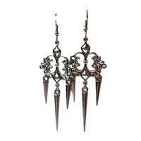 Pendientes puntiagudos góticos chapados en plata antigua de aleación de circón geométrico de moda de comercio exterior transfronterizo pendientes de personalidad