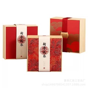Wooden Gift <b>Box</b> Double Compartment For 2 Bottles And Tea Canister <b>Pine</b> Wood Handmade Rectangle Storage <b>Box</b> - Product Image 5
