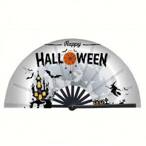 2025 New Arrival Customized <b>Large</b> Bamboo Hand <b>Fans</b> Painted with Halloween Decoration and Printed Design - Product Image 2