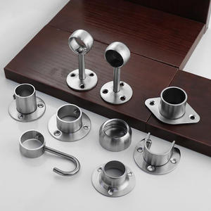 Support de tube en acier pour tringle à vêtements, tringle à rideaux, <span class=keywords><strong>fixation</strong></span> au plafond, pinces de support fixes, 20/22/25 mm - Product Image 3