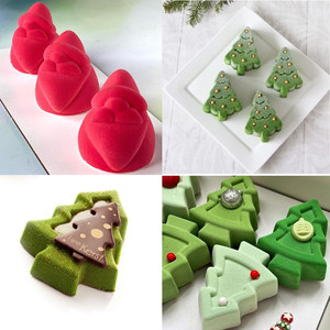 Molde de silicona de grado alimenticio con vela perfumada de árbol de Navidad de Papá Noel-Herramienta de pastel ecológica y reutilizable - Product Image 6