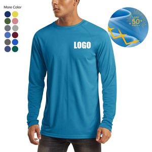 เสื้อยืดคอกลมแขนยาวสีขาวเสื้อยืดกีฬาคอกลมพิมพ์ลายโลโก้ได้ตามต้องการ - Product Image 1