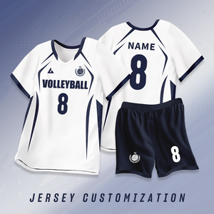 Seragam Jersey Olahraga Voli Custom Sublimasi, Cepat Kering, Bernapas, Unisex, 100% Polyester - Product Image 4