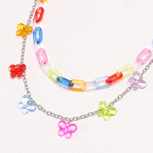 โซ่คาดเอวอะคริลิคสองชั้นรูปผีเสื้อ จี้คริสตัลเรซิ่นหลากสี สำหรับกางเกงยีนส์ ใส่ได้ทุกวัน เครื่องประดับแฟชั่น - Product Image 4