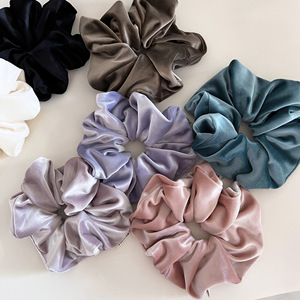 Accesorios de terciopelo de lujo para el cabello para bebés Scrunchie suave y esponjoso con <span class=keywords><strong>cuello</strong></span> de color francés sólido estilo dulce - Product Image 1