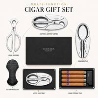 Kit de cigares de luxe, accessoires métalliques pour cigares, coffret cadeau, coupe-cigares, ciseaux, cendrier à cigares, humidor à cigares, étui de rangement en bois, vente en gros