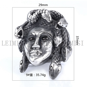 Acier inoxydable Vintage Mode Serpent dame Anneaux Gothique Punk Mythologie Grecque Anneau Hommes Cool Non Ternir Punk Anneaux - Product Image 4
