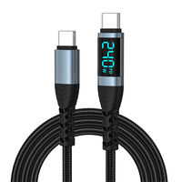 240W Pantalla digital Tipo C a Tipo C Cable de carga rápida USB C Cable de datos para teléfono 15 16 Samsung Xiaomi Tablet