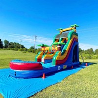 Parc aquatique gonflable géant de qualité commerciale, grand toboggan aquatique gonflable d'extérieur pas cher avec piscine pour adultes et enfants