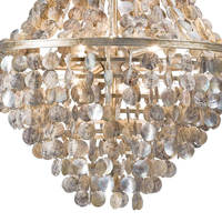 Lustre suspendu LED multi-niveaux en coquillages Capiz, cadre en acier, style luxe côtier, pour salon, salle à manger, maison de plage