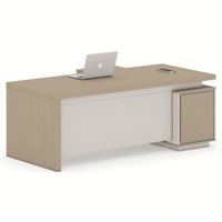 Ensemble bureau et chaise de direction modulable et personnalisable pour hôpital, avec table d'ordinateur, armoire latérale et design à panneaux