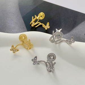Mode indolore oreille clip pas de piercing femme petit papillon C forme femmes boucles d'oreilles moustique bobine oreille manchette bijoux en gros - Product Image 3