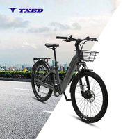 Bicicleta Eléctrica de Montaña TXED en Oferta, con Horquilla de Suspensión, 27.5 Pulgadas, 7 Velocidades, Cuadro de Acero, Motor de 36V/250W en la Rueda Trasera