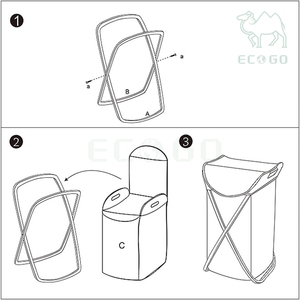 Washed Dirty Clothes Coat Storage Holder <b>White</b> Bag X-Shape <b>Laundry</b> Hamper Bamboo Frame Collapsible <b>Laundry</b> <b>Basket</b> - Product Image 6