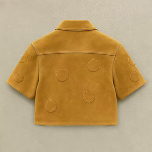 Chemises d'été vintage <span class=keywords><strong>pour</strong></span> hommes fabriquées par le fabricant, 100% coton, manches courtes, col zippé, coupe ample, rayures, techniques DTG, taille écran - Product Image 4