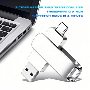 2 trong 1 OTG kim loại điện thoại di động USB Flash Drive Bạc Quay máy tính U đĩa <span class=keywords><strong>dual</strong></span>-mục đích Bộ nhớ mở rộng Công suất Pendrive OEM - Product Image 3