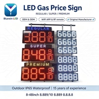 Letrero LED para Precio de Gasolina IP65 de 12 Pulgadas y 88.88 Dígitos, Letrero LED de 4 Dígitos para Gasolinera, Fábrica OEM ODM