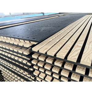 Pannelli acustici in fibra di poliestere griglia fonoassorbente bordo striscia di <span class=keywords><strong>legno</strong></span> per sala conferenze <span class=keywords><strong>parete</strong></span> di fondo - Product Image 2