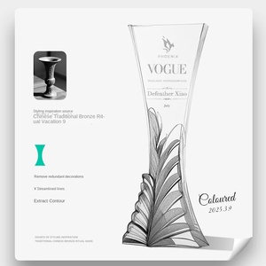 Màu men động vật chủ đề thân thiện với môi trường cúp tùy chỉnh sáng tạo cao cấp pha lê nghỉ hưu tưởng niệm nhân viên xuất sắc - Product Image 2