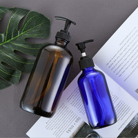 Großhandel benutzer definierte Farbe Kosmetik klar Boston runde Glasflasche für Hautpflege produkt Verpackung