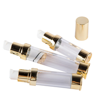 Portable AS matériel rechargeable 5ml 10ml 15ml 20ml 30ml argent or enduit UV cosmétique voyage bouteille en plastique emballage sans air