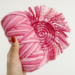 <span class=keywords><strong>Corda</strong></span> di <span class=keywords><strong>macramè</strong></span> a 3 strati in puro cotone gradiente 3.5mm - Product Image 2